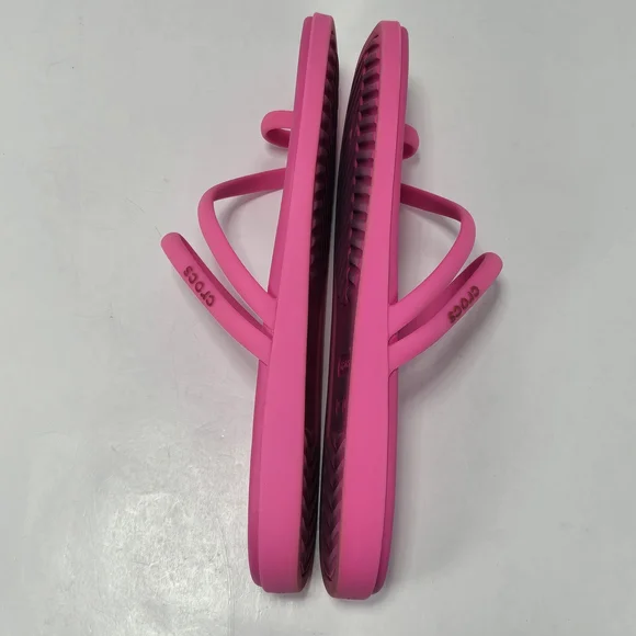 CROCS Miami Toe Loop Hot Pink Barbie Pink Sandals Women's Size 10 - Picture 8 of 11